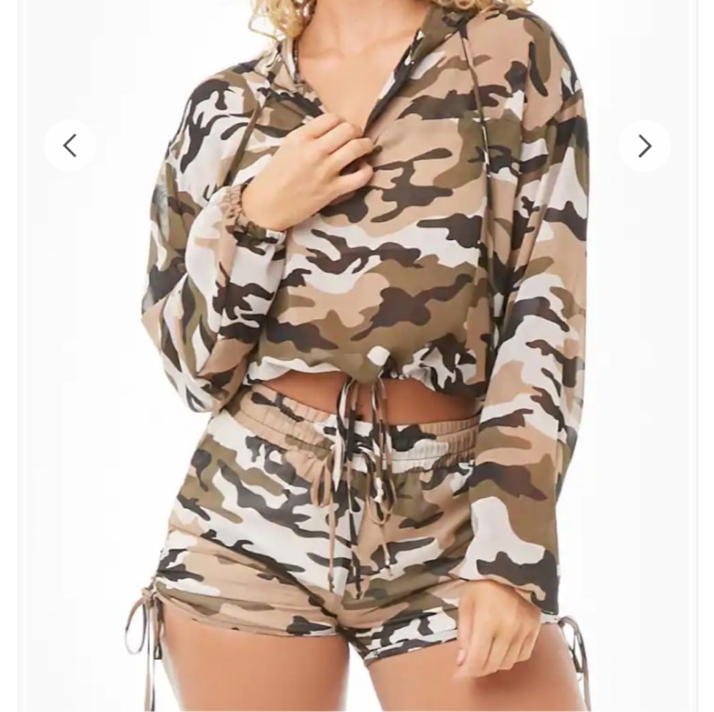 Forever 21 sheer camo short set